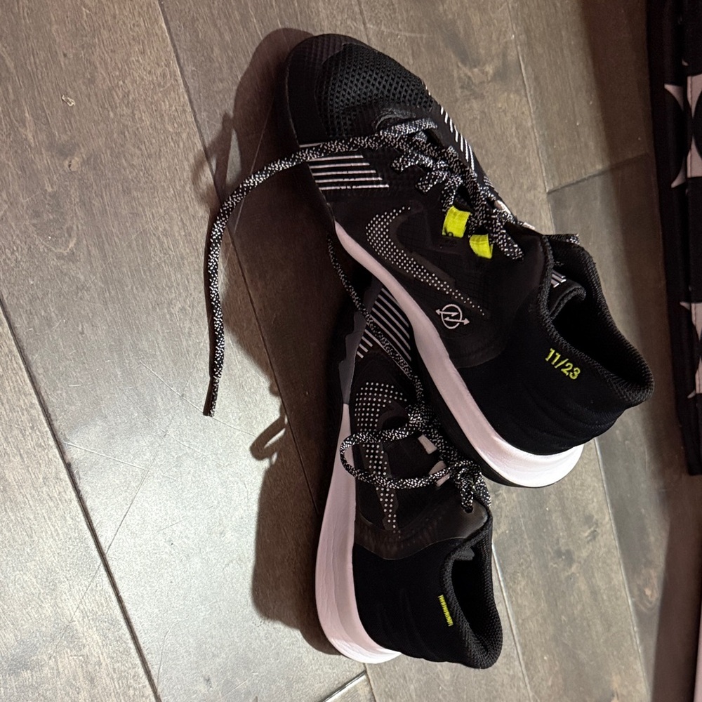 Nike Black and White Athletic Shoes with Neon Accents